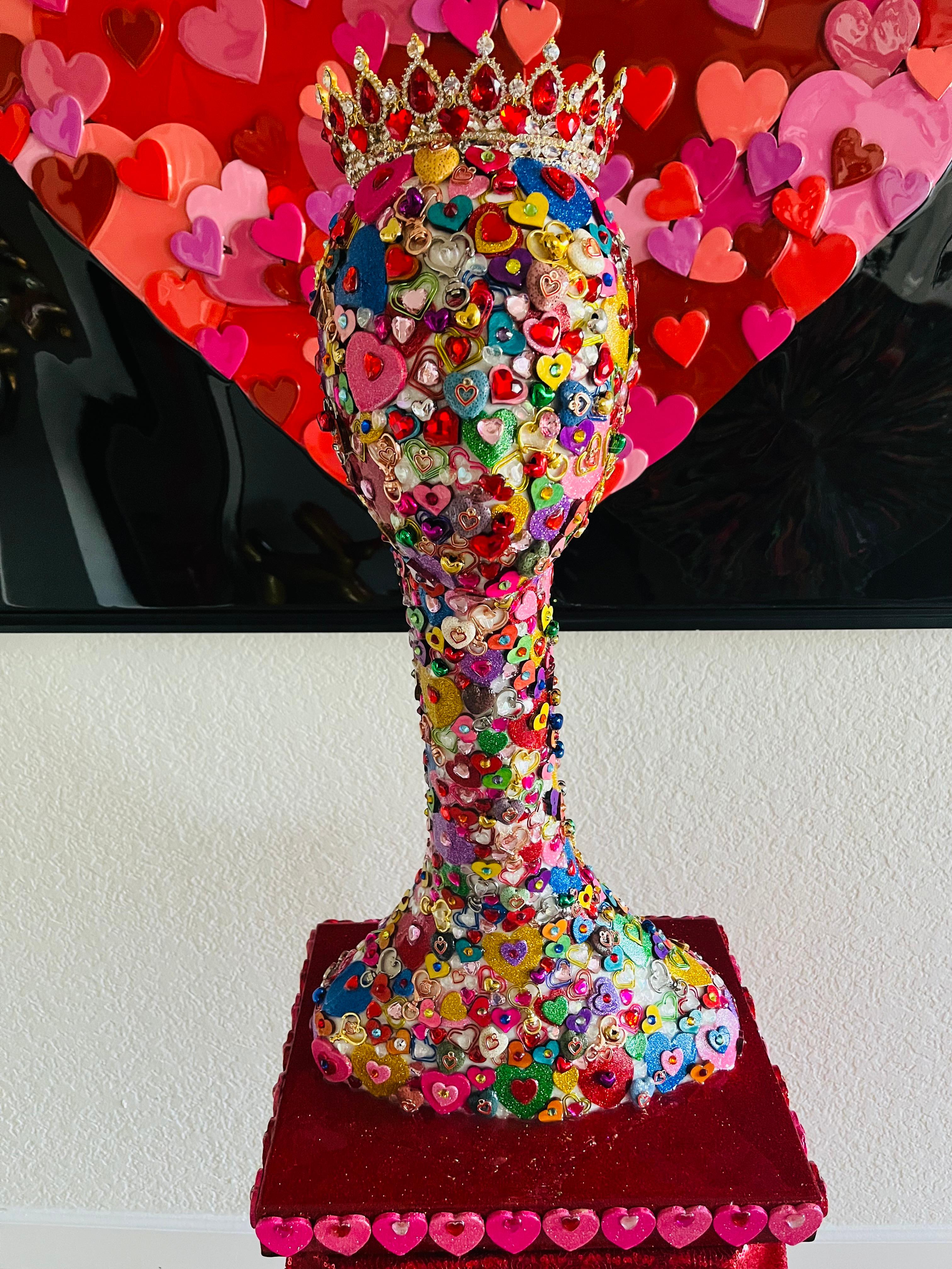 QUEEN OF HEARTS (Original and One of A Kind Mixed Media Sculpture) 10