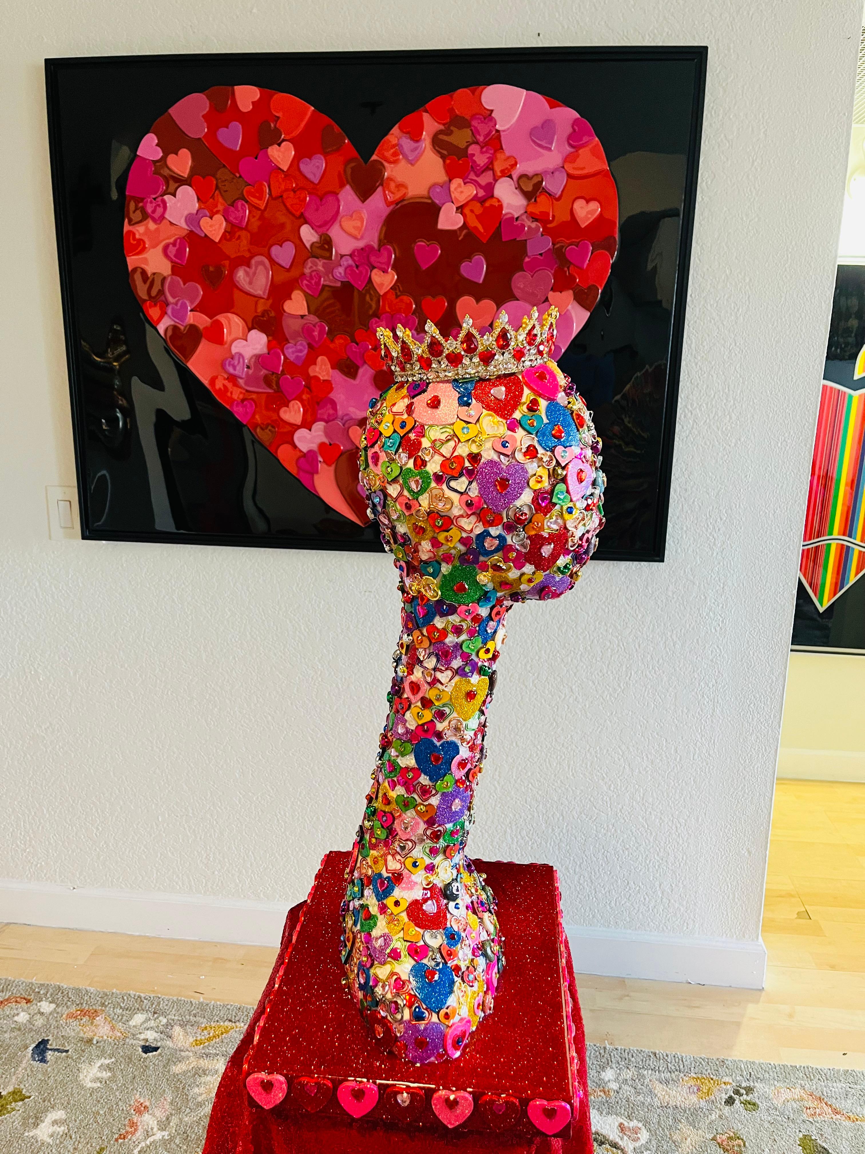 QUEEN OF HEARTS (Original and One of A Kind Mixed Media Sculpture) 1