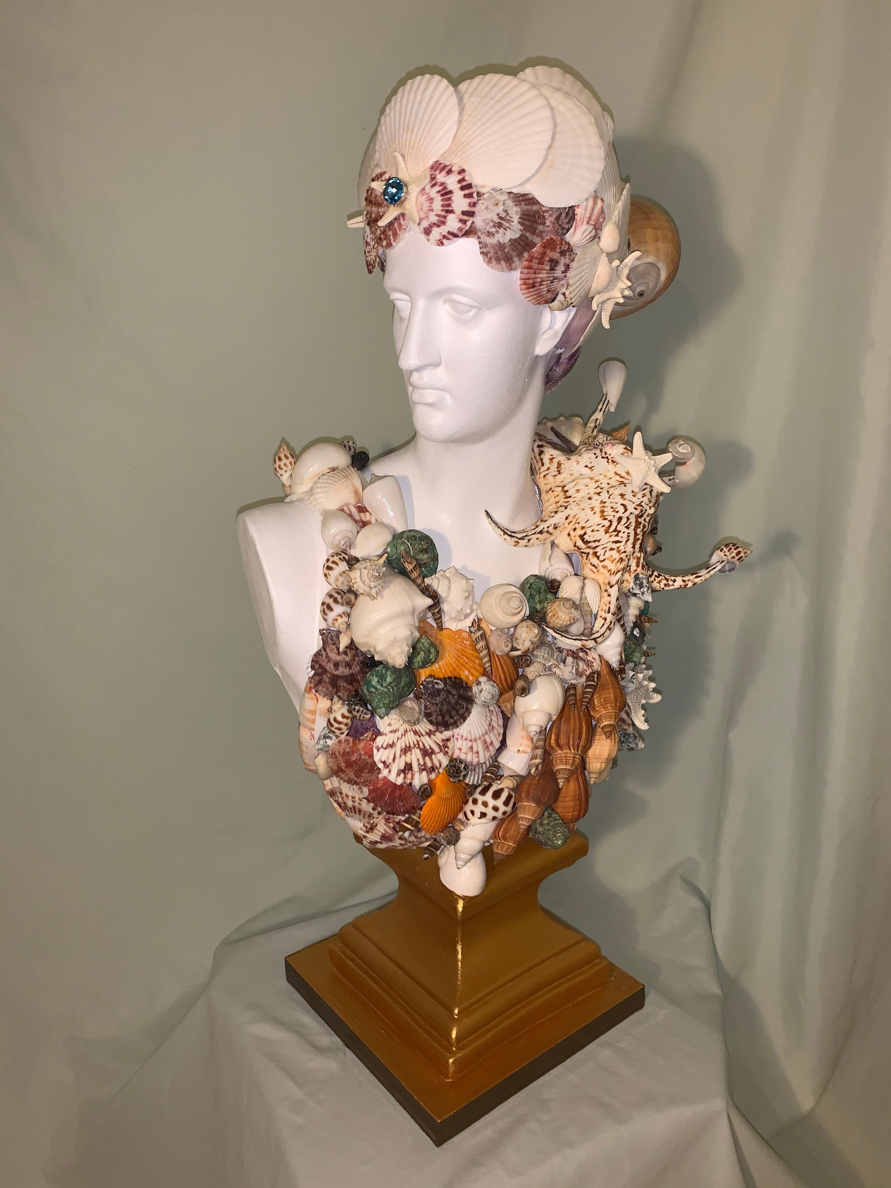 **LIMITED TIME SUPER - TAKE ADVANTAGE OF IT**

***Looking for one of kind precious high ending gift that no one else will have? This is one of them!***

Natural Seashells Encrusted Sculptures of Greek Gods Diana and Apollo. 

This one of a kind