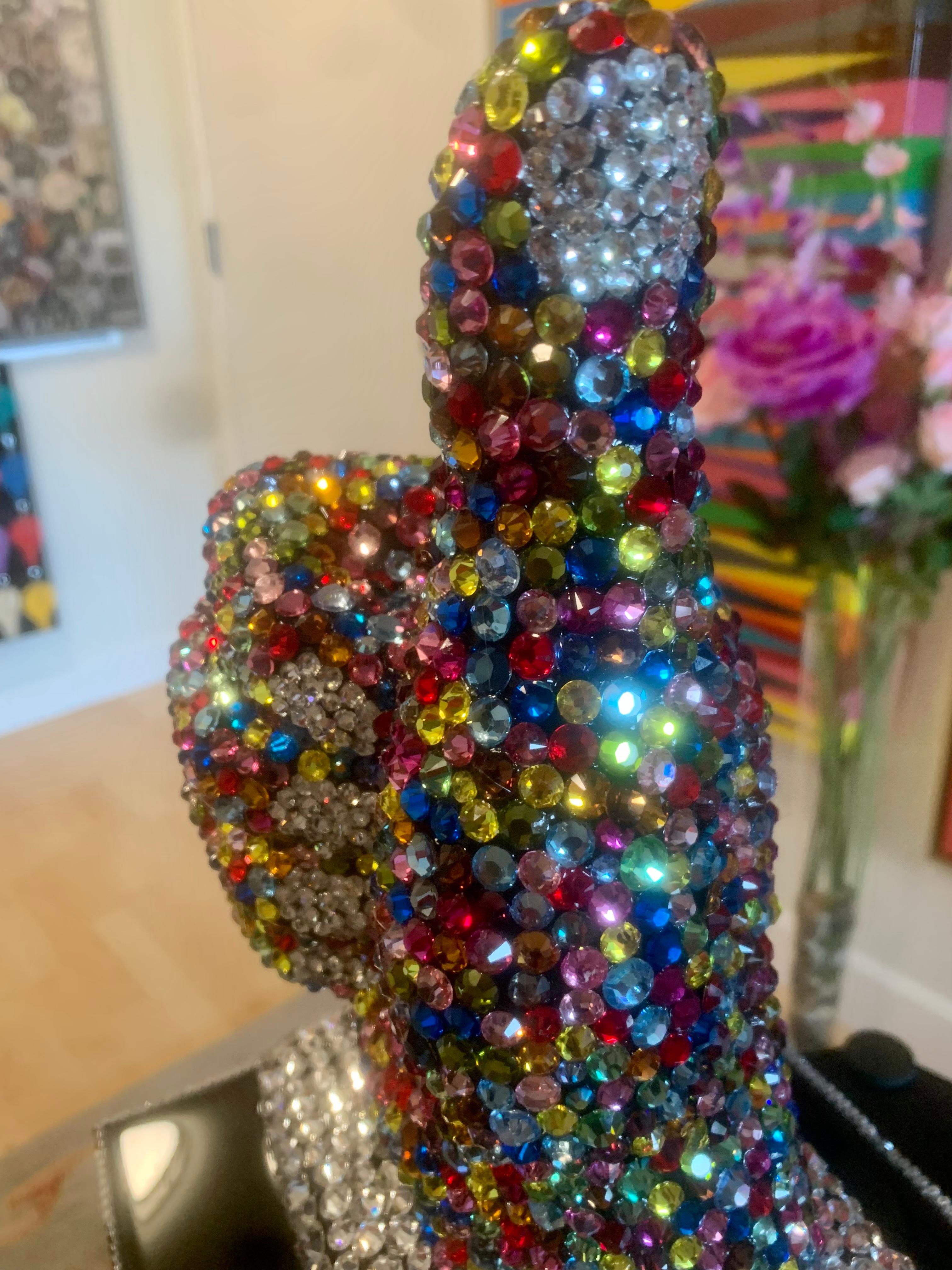 THUMBS UP FOR LIFE (One of a Kind Swarovski Mixed Media Sculpture) 6