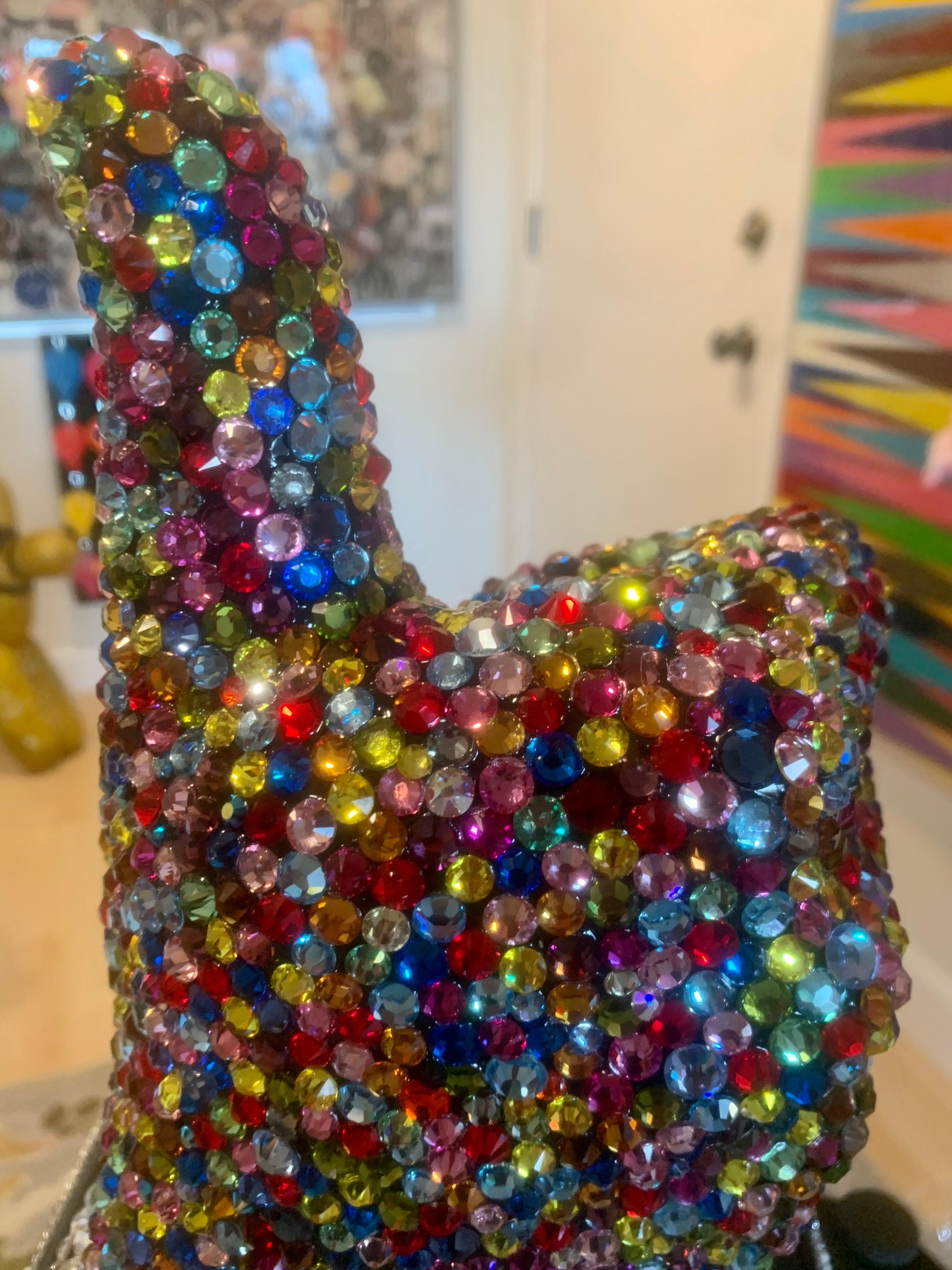 THUMBS UP FOR LIFE (One of a Kind Swarovski Mixed Media Sculpture) 5