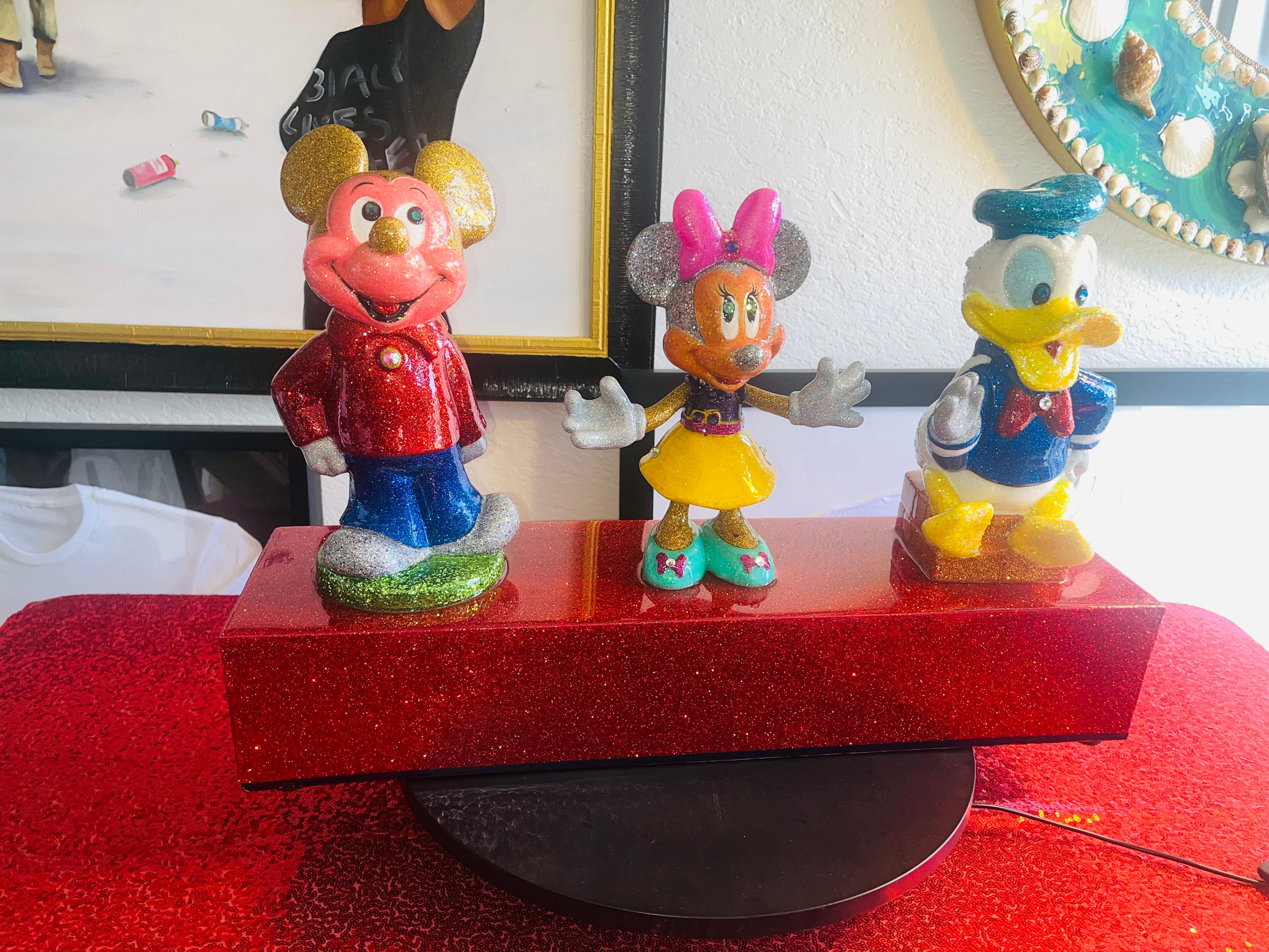 TRIO AMIGOS (Originale und einzigartige Disney-Skulptur)