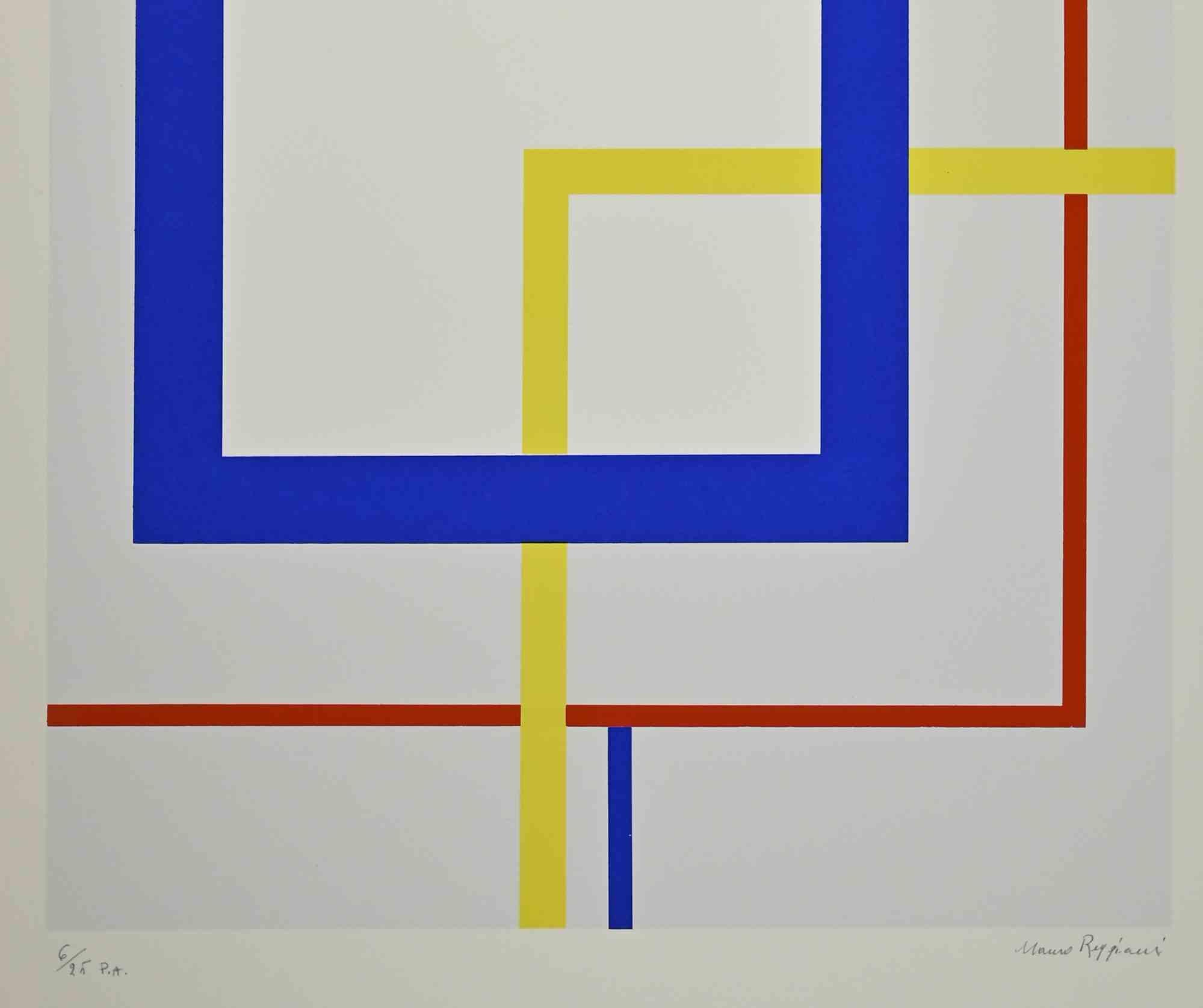 Abstract Composition - Lithograph by Mauro Reggiani - 1974 For Sale 1