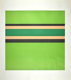 Green Composition - Original Screen Print by Mauro Reggiani - 1976