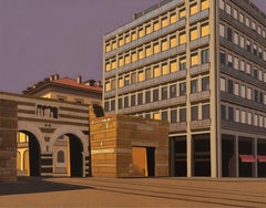Central place in Milan, design and art city, by finest Italian painter