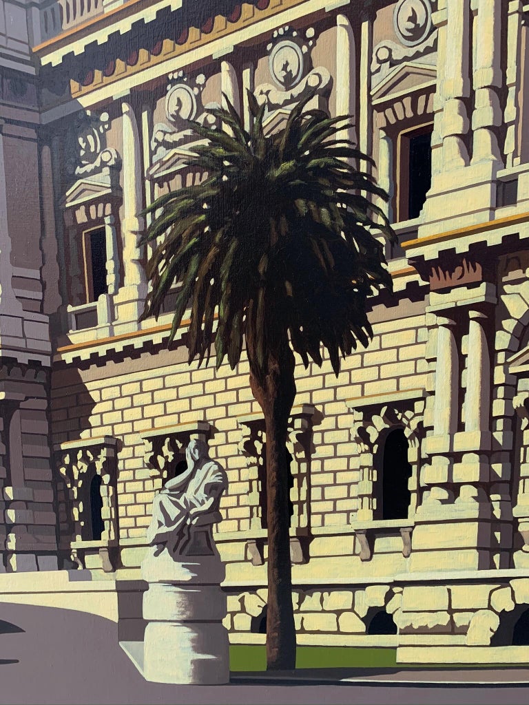 Mauro Reggio Rome hystorical palace, orange view by oil contemporary