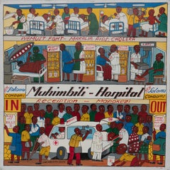Muhimbili Hospital, Tempera, Figurative Art, Cultural Commentary, Human Figures