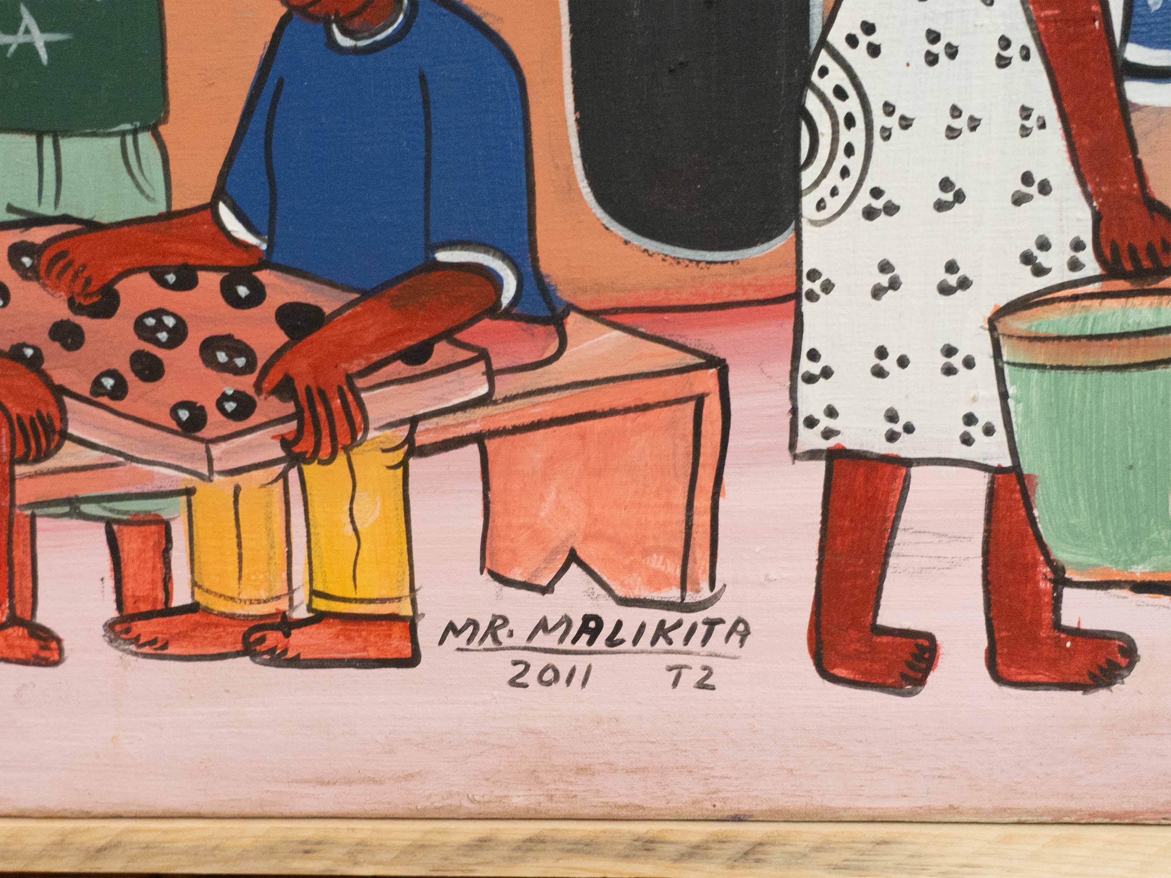 Untitled, African Art, Figurative Art, Tanzania, Market - Pop Art Painting by Maurus Malikita