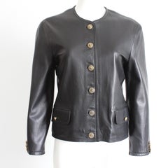 Maus & Hoffman Black Leather Jacket Made in England Vintage Size 8