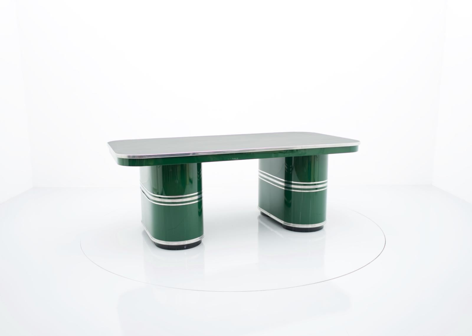 Mauser Rundform 'Berlin' Writing Desk in British Racing Green, Germany, 1950 For Sale 8