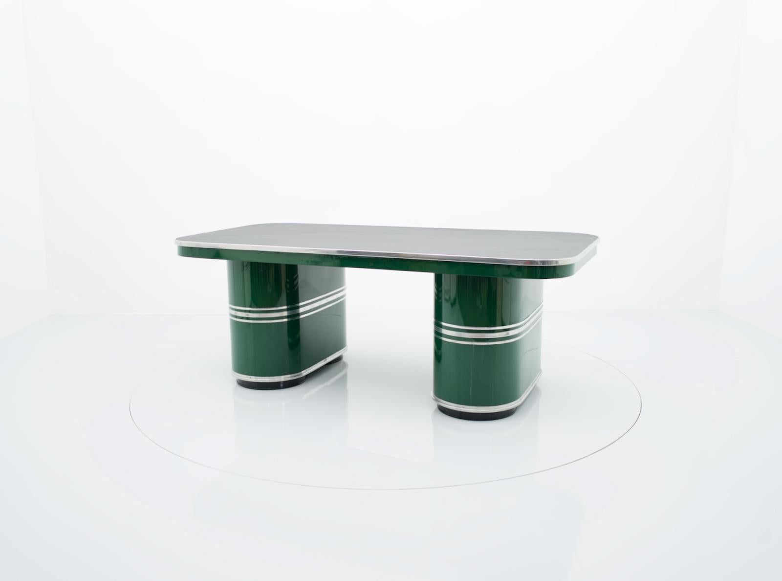 Mauser Rundform 'Berlin' Writing Desk in British Racing Green, Germany, 1950 For Sale 10