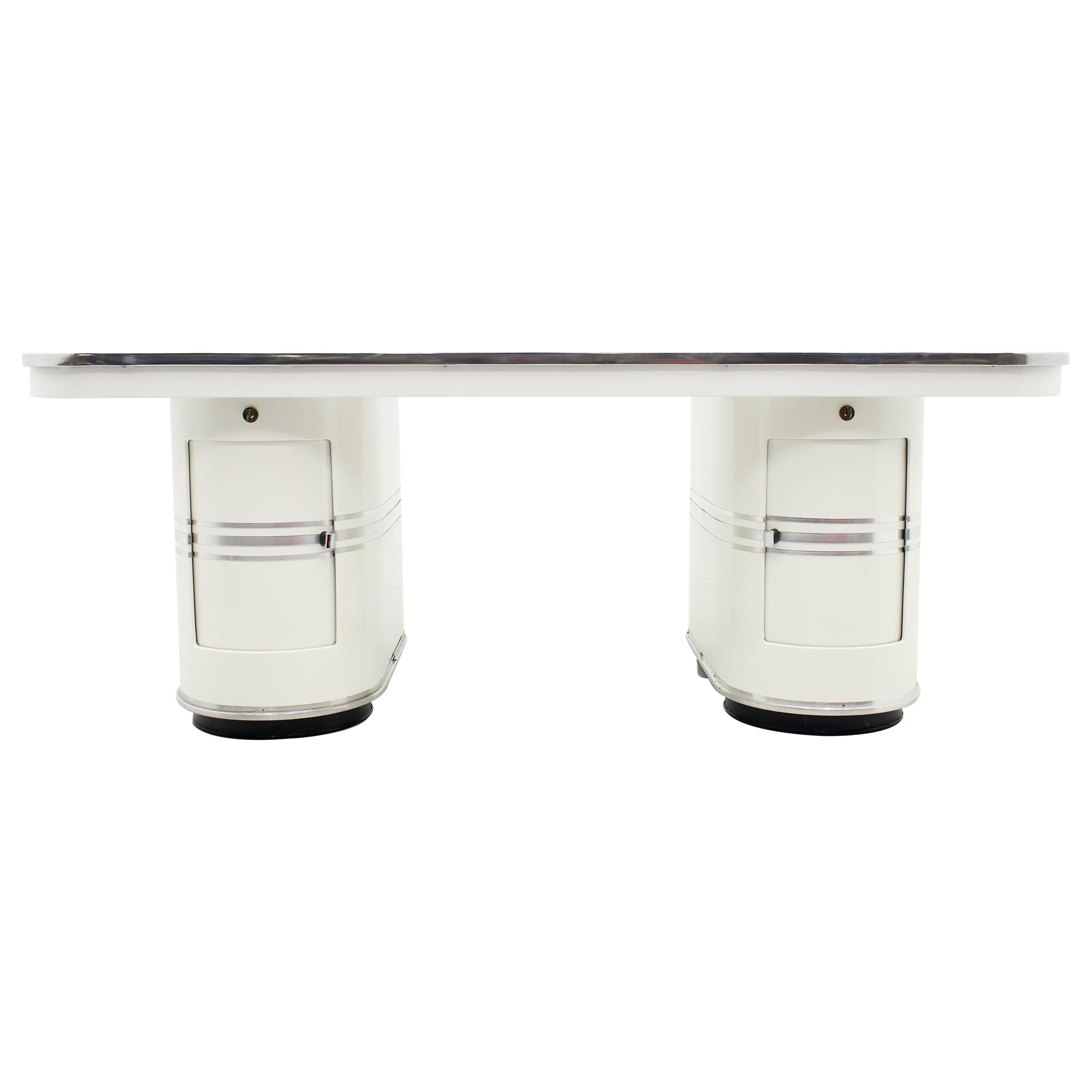 Rare bureau de directeur Mauser Rundform « Berlin » en métal, Allemagne, 1950 en vente