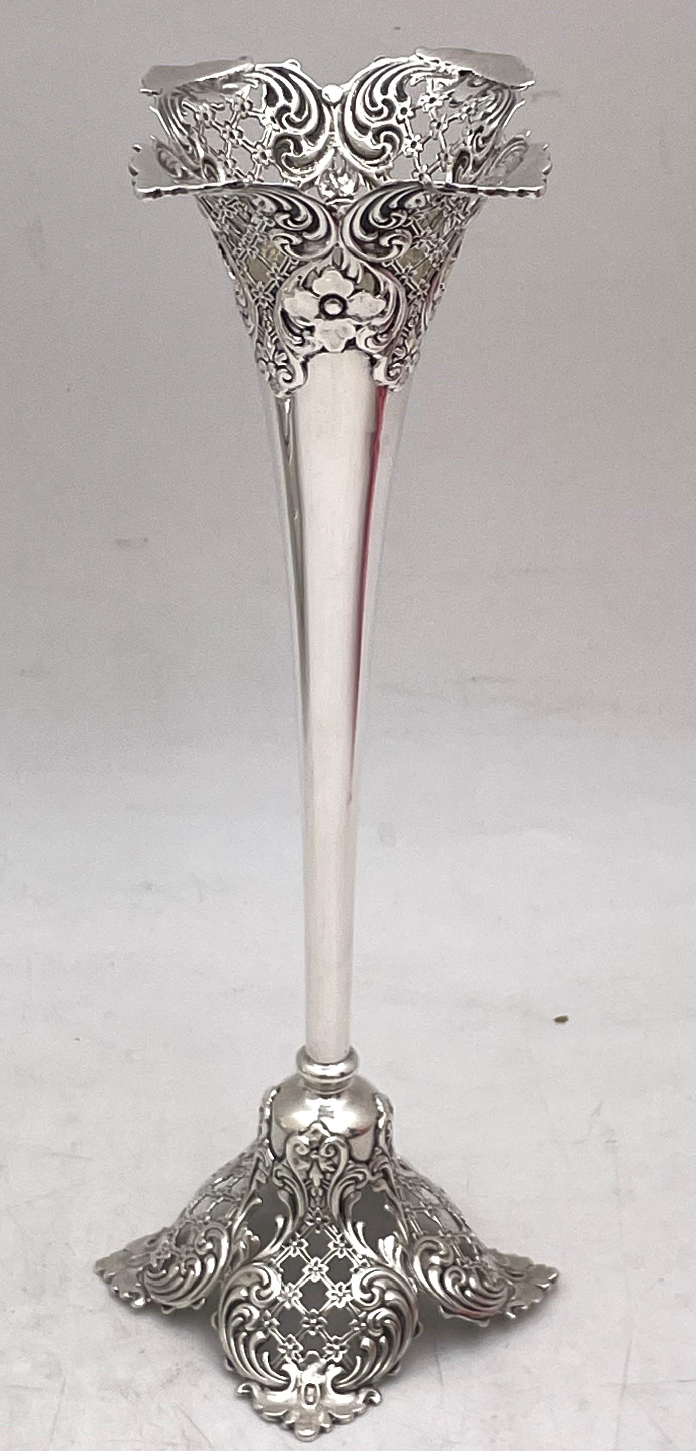 American  Mauser Sterling Silver Art Nouveau Bud Vase from Late 19th/ Early 20th Century For Sale