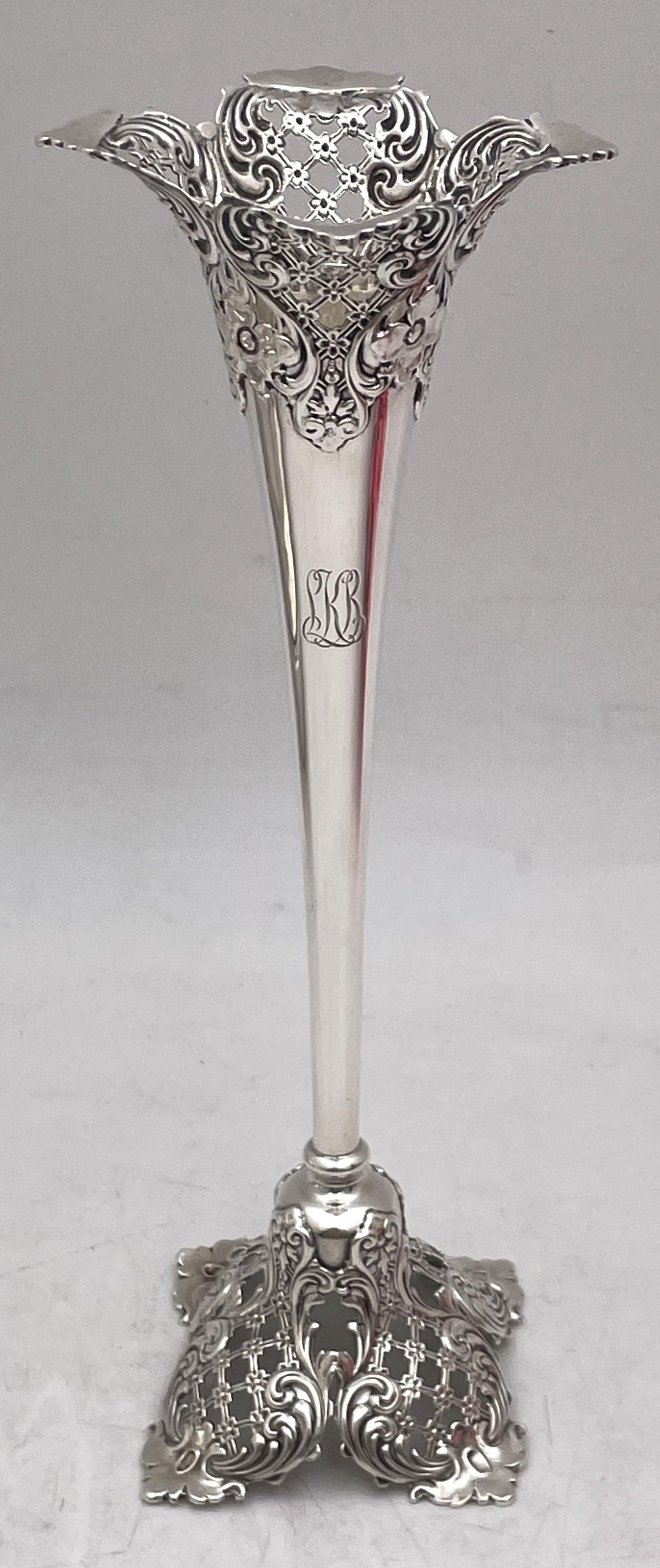  Mauser Sterling Silver Art Nouveau Bud Vase from Late 19th/ Early 20th Century In Good Condition For Sale In New York, NY