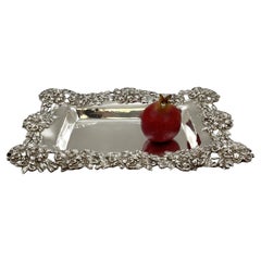 Plat à pieds fleuris Mauser en argent sterling de style Art nouveau de la fin du 19e/E