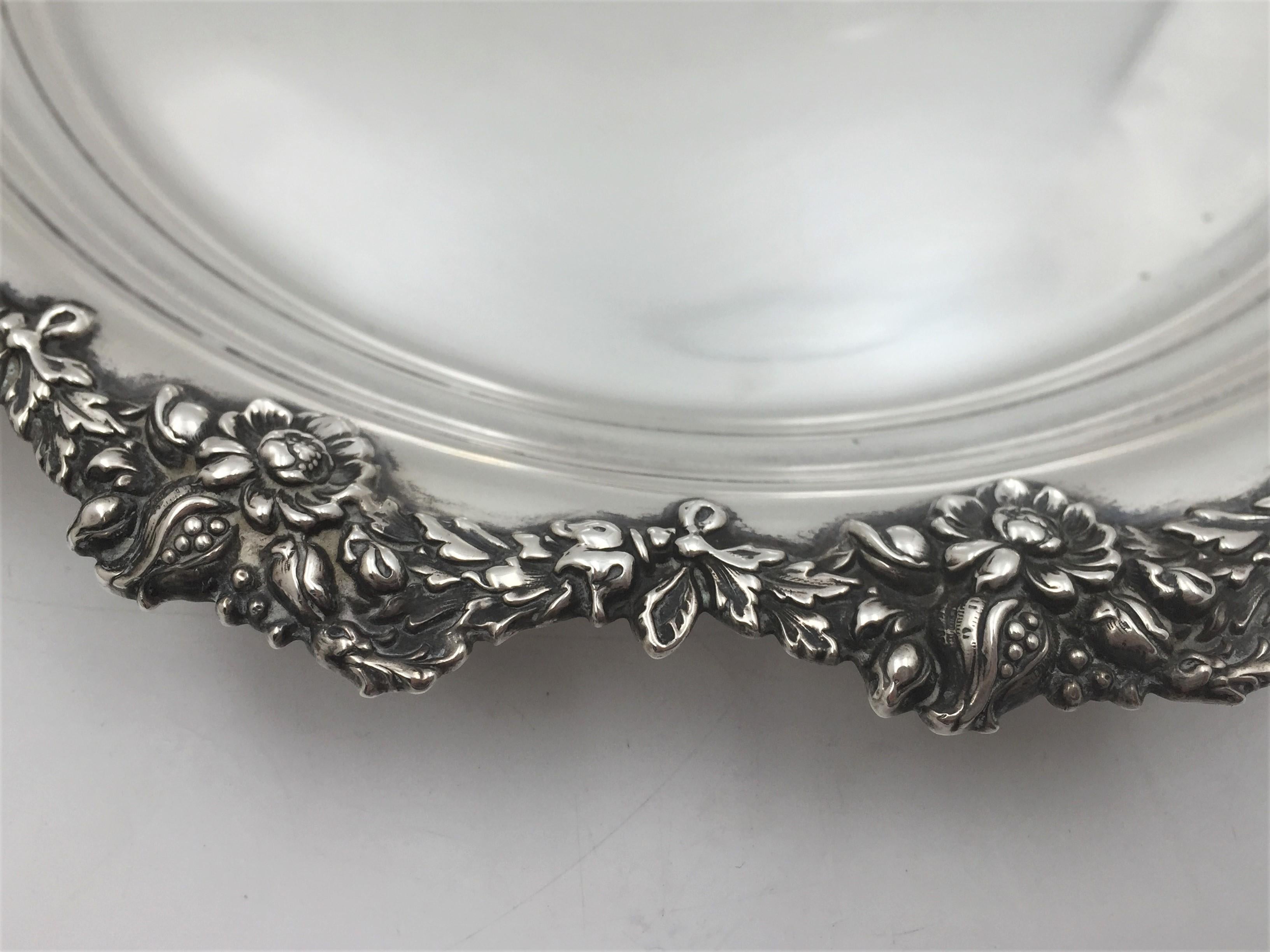 Mauser Sterling Silver Platter Centerpiece Plate in Art Nouveau Style In Good Condition In New York, NY