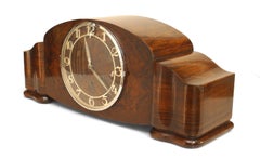 Mauthe Art Deco Walnut Mantel Clock