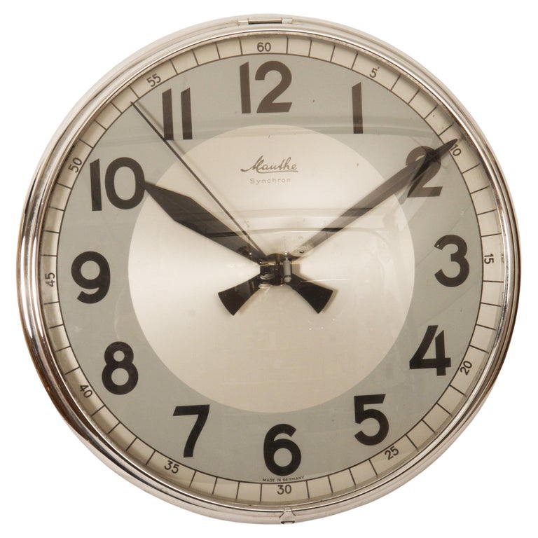 Mauthe Synchron Factory or Wall Clock For Sale at 1stDibs