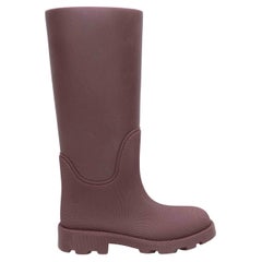 Mauve Burberry Knee-High Rubber Rain Boots Size 38
