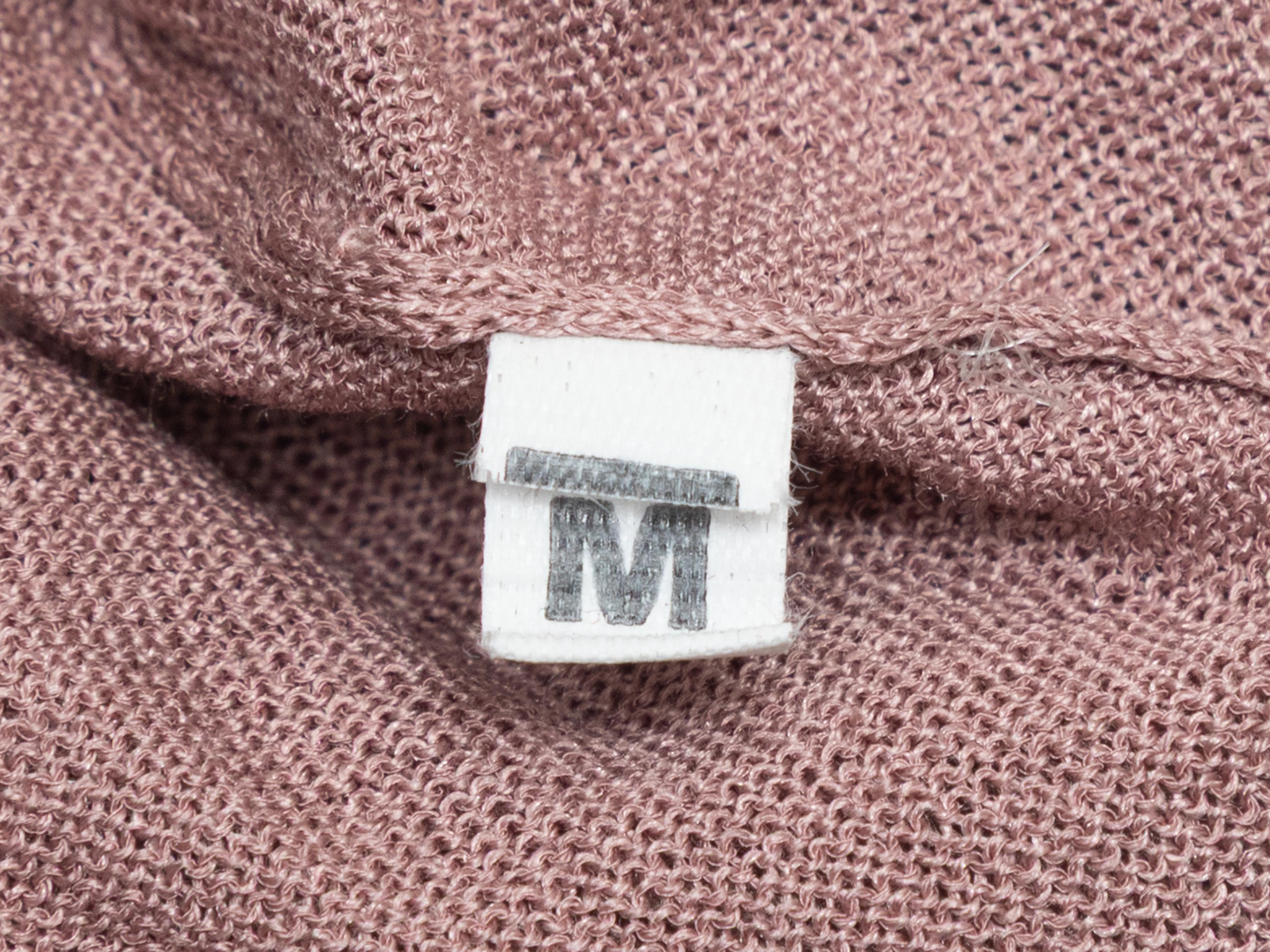 Marron Mauve Gucci Neck Tie Long Sleeve Top Size US M en vente