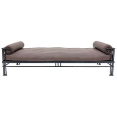 Mauve Leather and Charcoal Gray Daybed by Mirak for Steve Chase