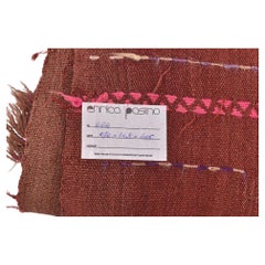 Mauve Hand-Woven Cicim Rug, Wool, Central Asia, Mid-20th Century