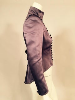 Mauve Silk Satin Victorian Style Jacket Designed by Maggie Norris Couture