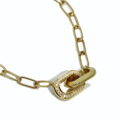 Maviada Diamond Oval Link Chain Necklace, 18k Gold