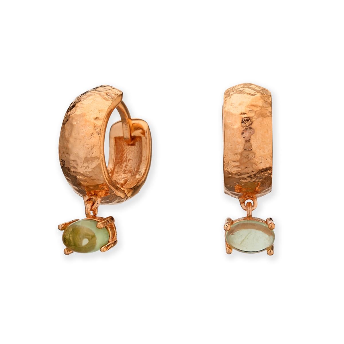 MAVIADA' s 18k Rose Gold Vermeil Bastia Mini Pink Tourmaline quartz Hoop Earring 15
