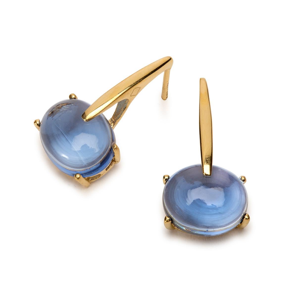 Maviada's 18 Karat Gold Vermeil Purple Amethyst Quartz, Gold Long Earrings 11