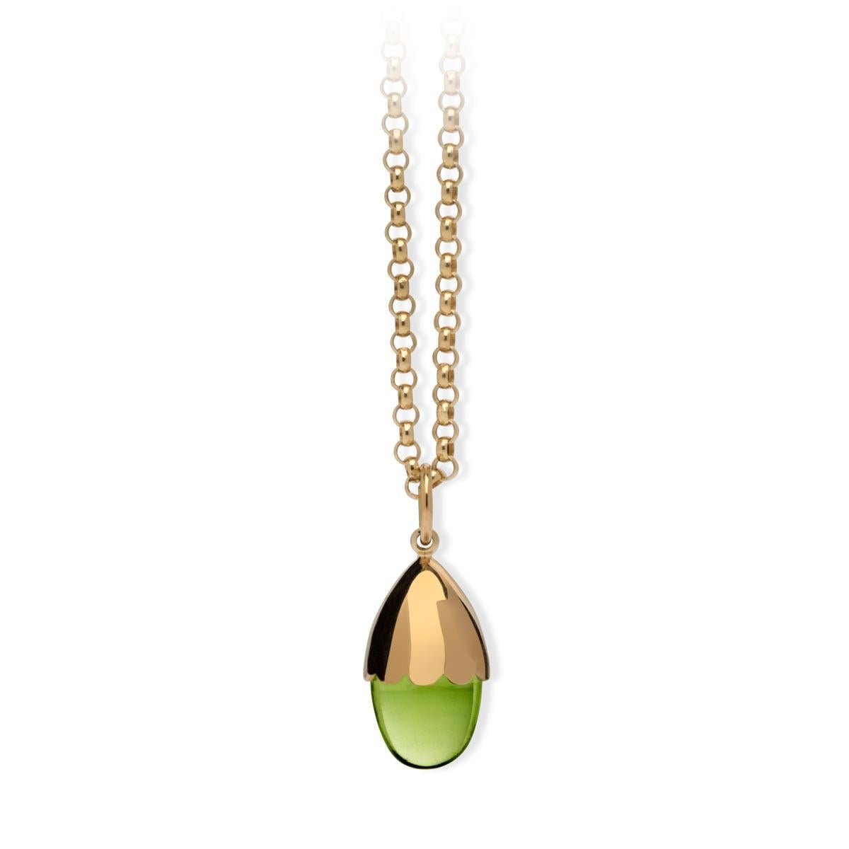 MAVIADA's Comino Green Peridot Quartz 18 karat Yellow Gold Pendant necklace  7