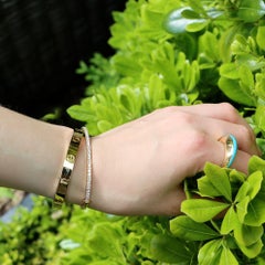 Maviada's Diamond Hinge Bracelet with Turquoise in 18k Gold