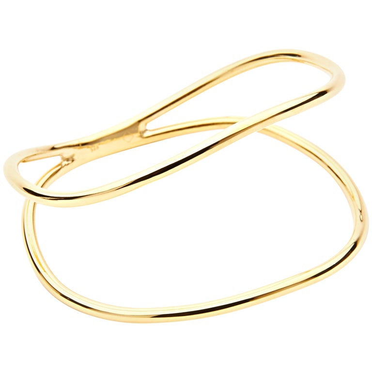 Maviada's Double Curved Bracelet 18 Karat Gold Vermeil Stylish Modern ...