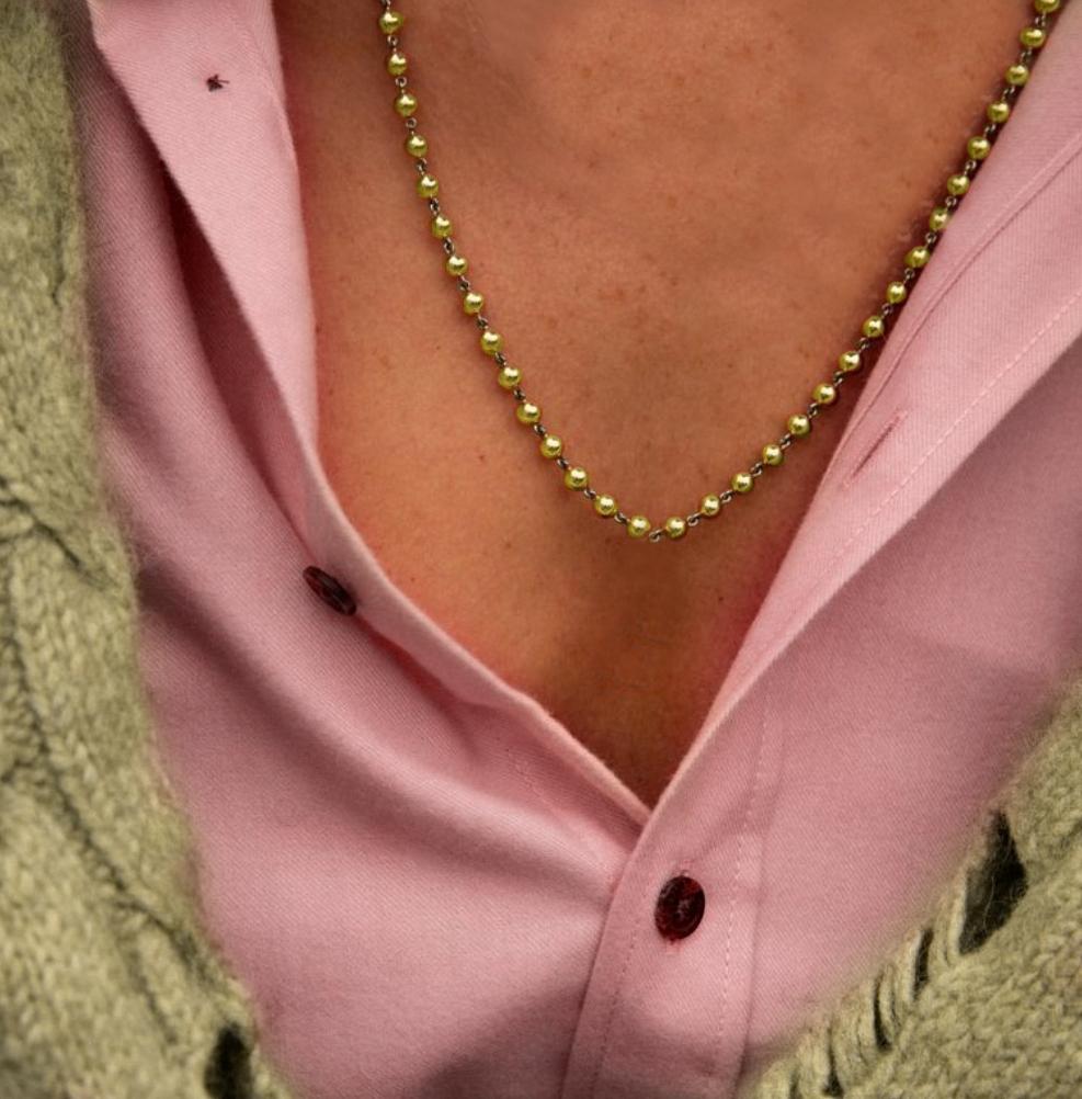 Maviada''s Goldkugelkette Halskette, 14k Gold (Zeitgenössisch) im Angebot