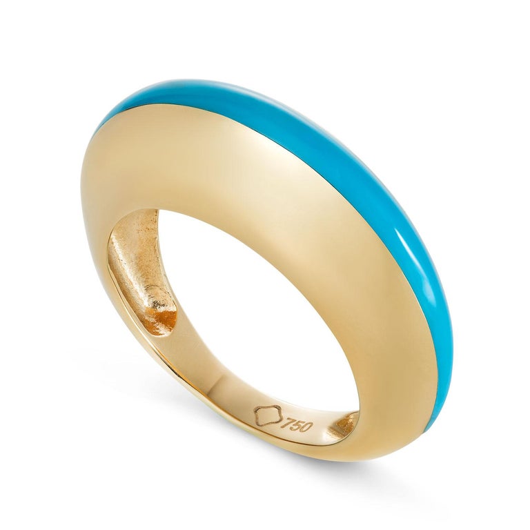 Aarde vervangen Getuigen MAVIADA's Modern 18k Gold Minimalism Black Enamel Engagement Cocktail Ring  For Sale at 1stDibs | black enamel ring