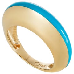 MAVIADA's Modern 18K Gold Minimalism Turquoise Enamel Engagement Cocktail Ring