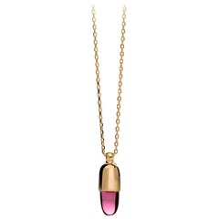 Maviada's Skopelos 18 karat yellow gold Pink Tourmaline Quartz necklace