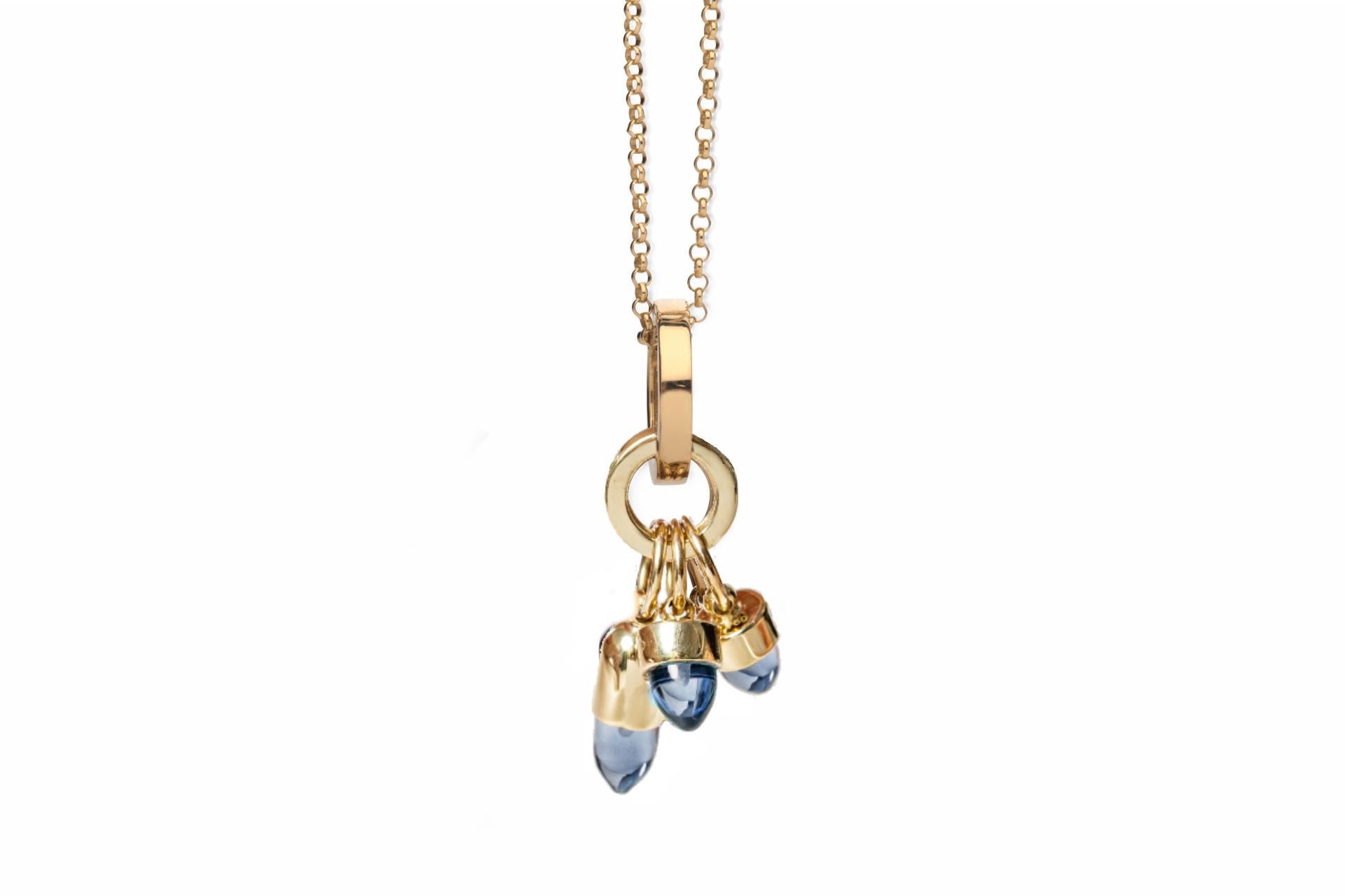 Maviada's Skopelos Charms Halskette aus 18 Karat Gold mit monofarbigem lila Amethyst im Angebot 6