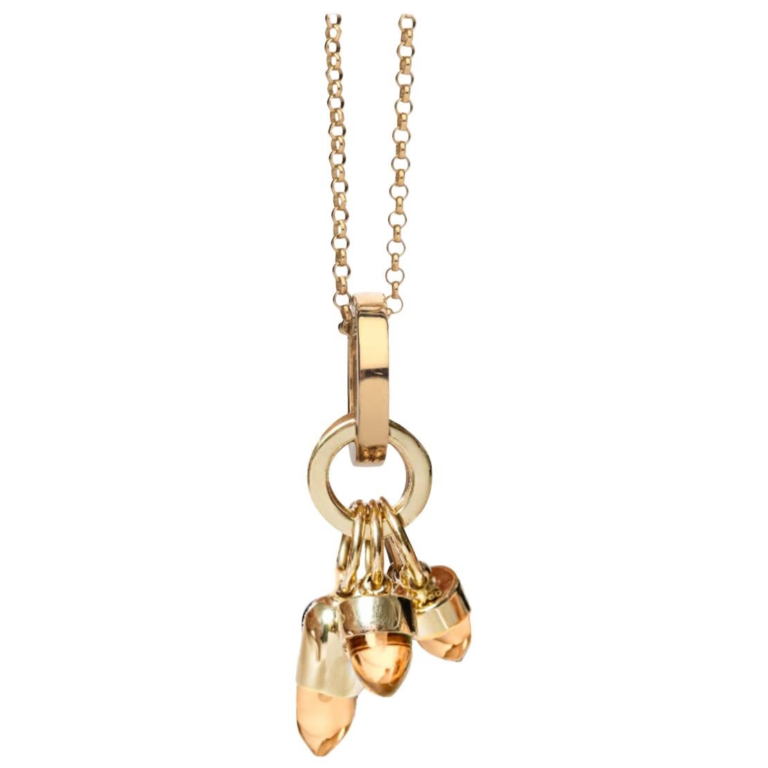 Maviada's Skopelos Charms 18k Gold Mono Hued Color Citrine Champagne Necklace