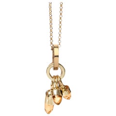 Maviada Skopelos Charms Collier à breloques champagne en or 18 carats avec citrine de couleur monocolore