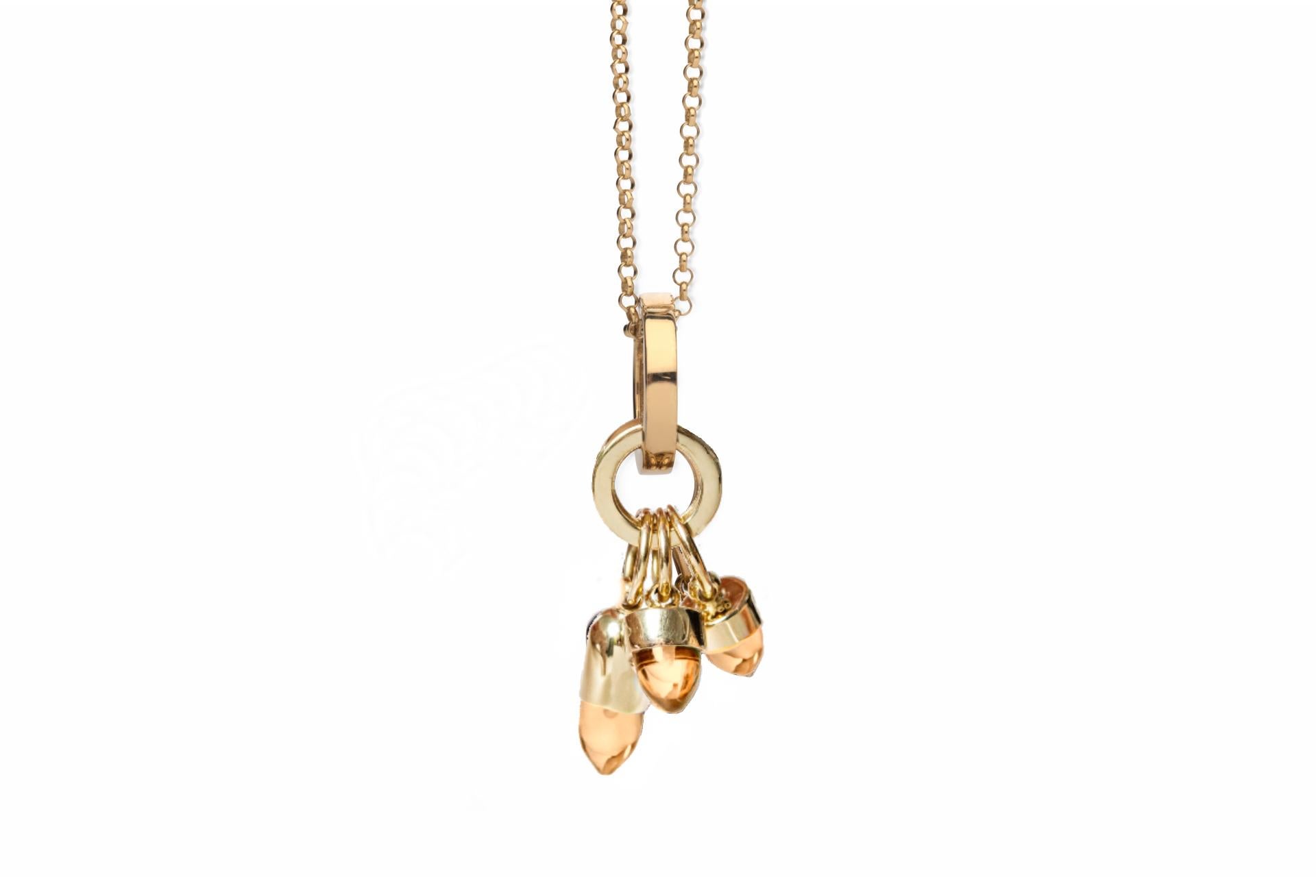 Maviada's Skopelos Charms 18k Gold Mono Hued Color London Blue Quartz Necklace For Sale 2