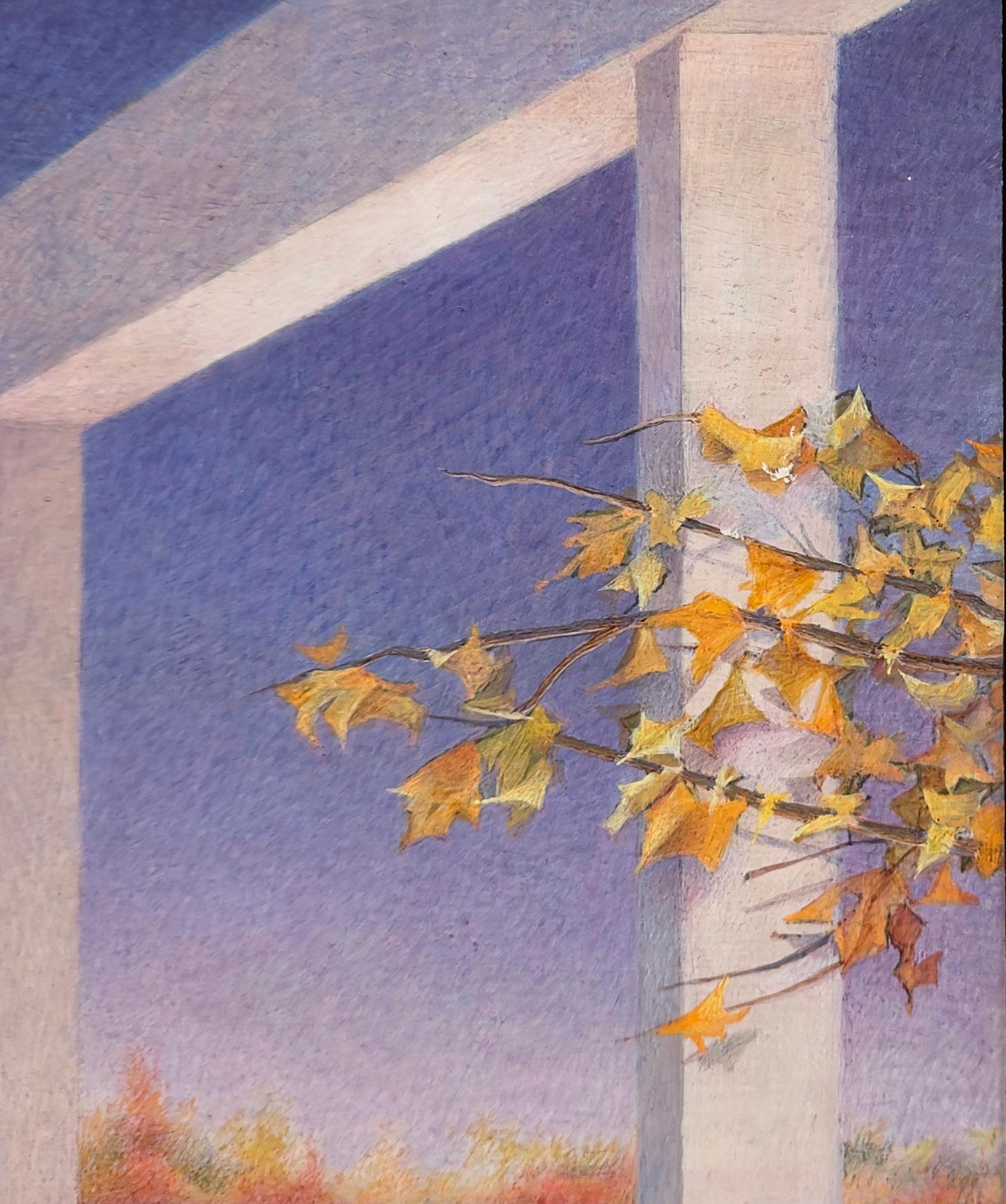 EL OTOÑO - Pintura de Retrato / Estilo Narrativo / Otoño / Realismo / Cuentacuentos - Figurative Painting Gris de Mavis Smith