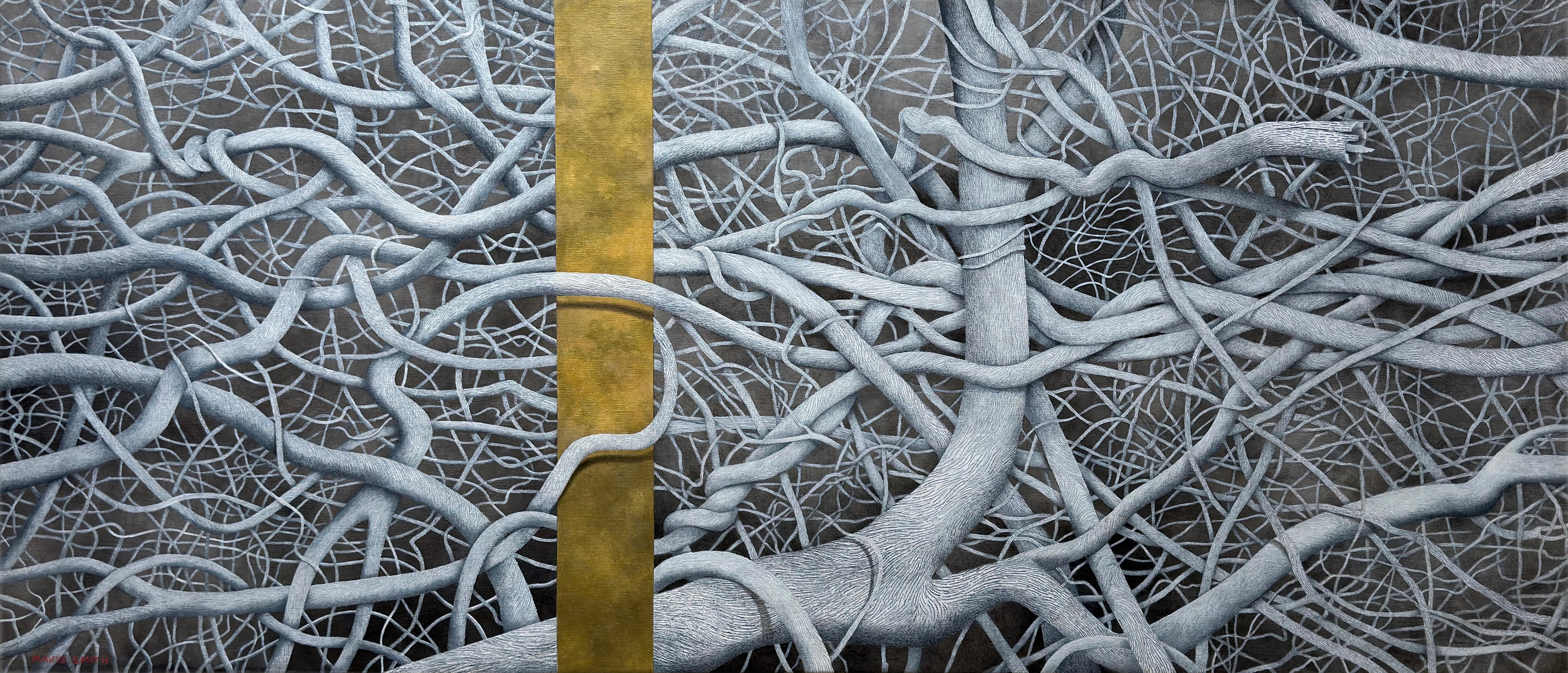 Landscape Painting di Mavis Smith - THICKET IX - Realismo / Paesaggio / Bianco e nero