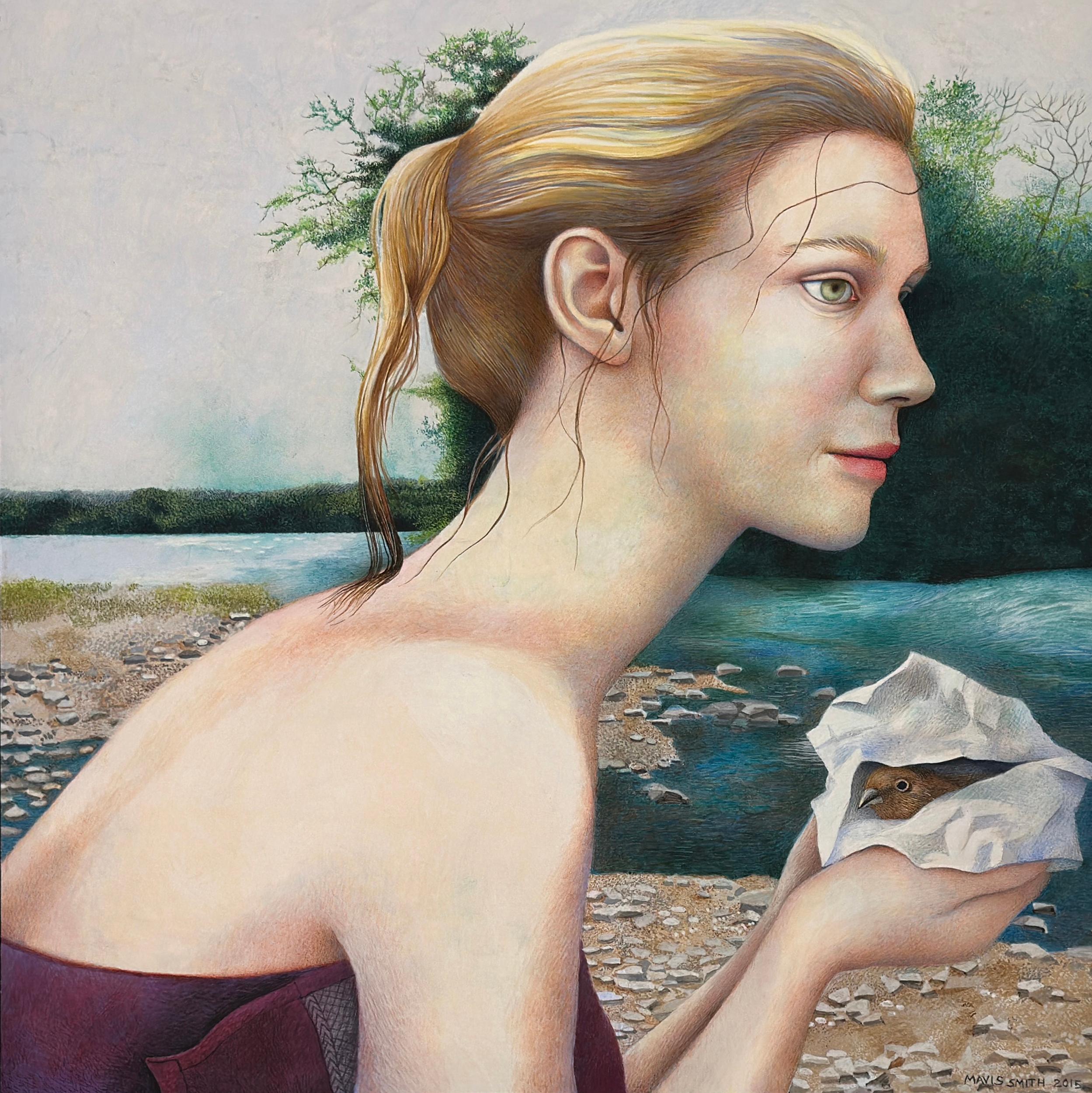VOW - Retrato Femenino / Realismo / Mujer con Pájaro / Escena de la Naturaleza