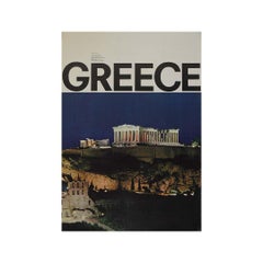 1967 Greece Athens Acropolis Original Travel Poster by N. Mavroyenis