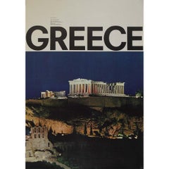 1967 Greece Athens Acropolis Original Travel Poster by N. Mavroyenis