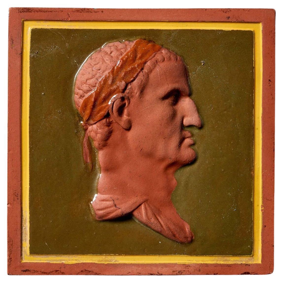 Maw & Co 6-Inch Neoclassical Profile Portrait Tile en vente