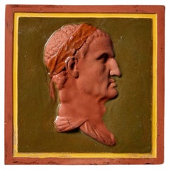 Antique Maw & Co 6-Inch Neoclassical Profile Portrait Tile