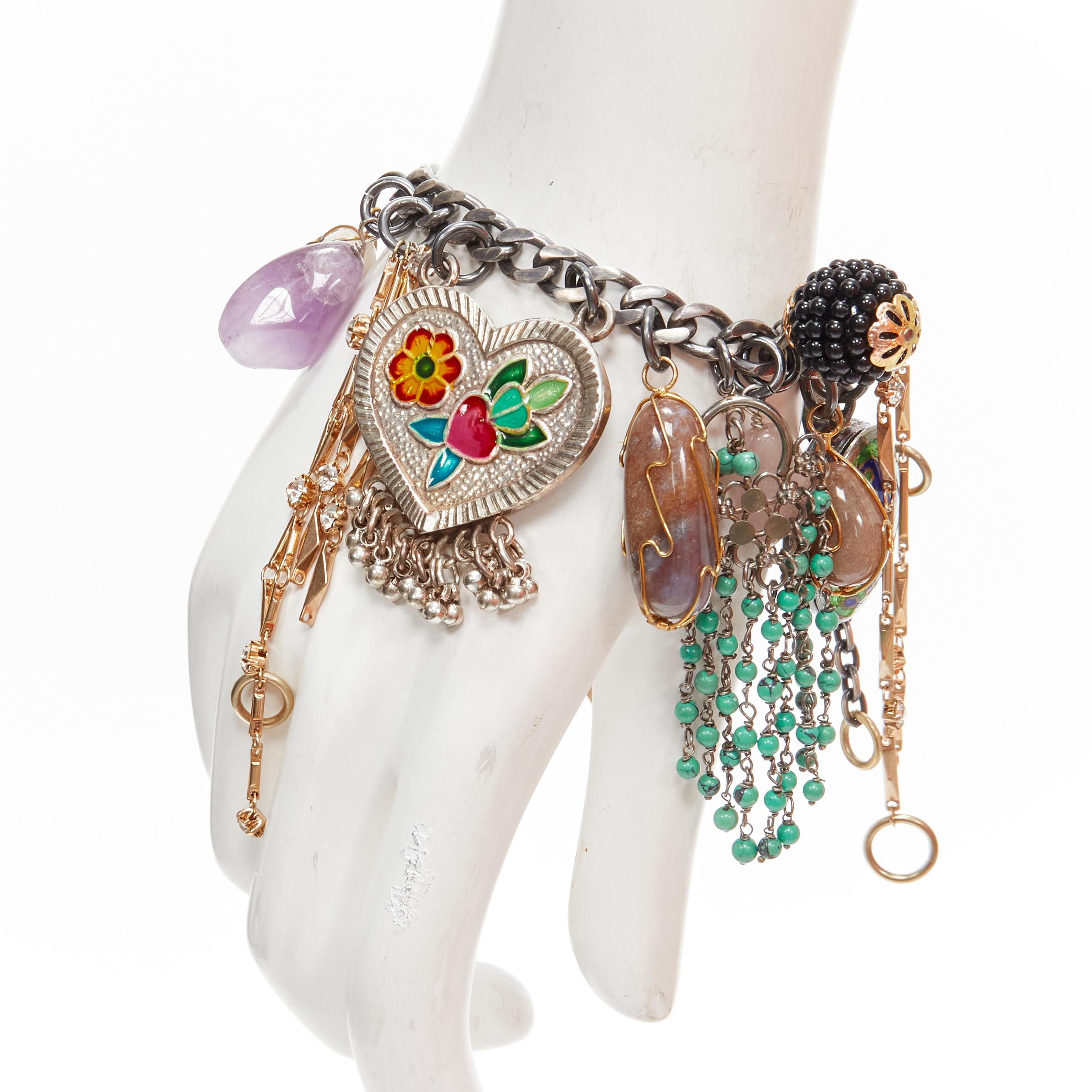 MAWI LONDON faux stone amethyst petalite silver flower chain bracelet
Reference: ANWU/A00300
Brand: Mawi London
Material: Metal, Plastic
Color: Multicolour
Pattern: Graphic
Closure: Loop Through
Extra Details: Loop through