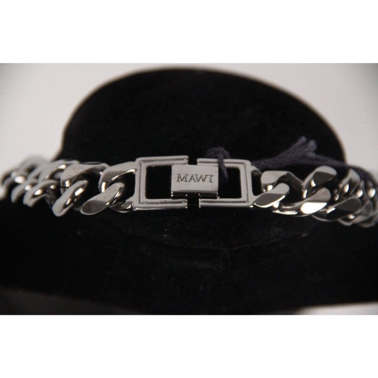 MAWI LONDON Gunmetal CHAIN NECKLACE w/ Crystals For Sale at 1stDibs | mawi  london necklace